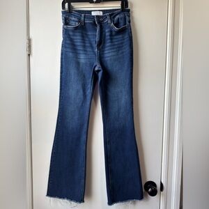 Lovervet Woman’s Classic Blue Ankle Raw Hem Jeans